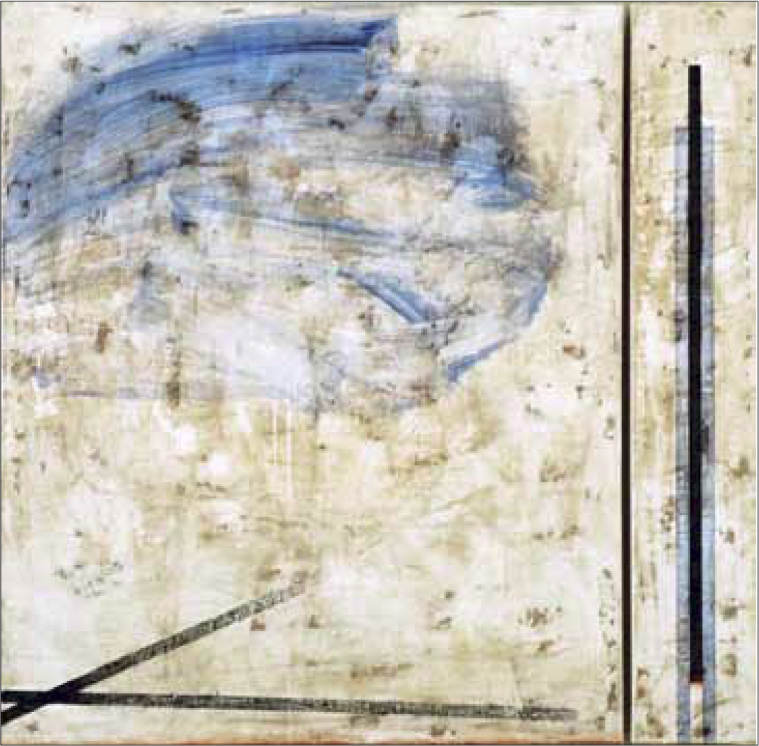 Abstraction spirituelle, bleue et noire