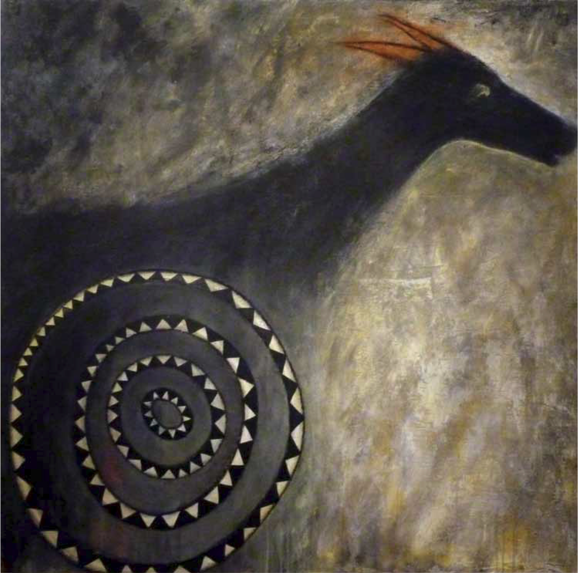Cheval aux oreilles rouges